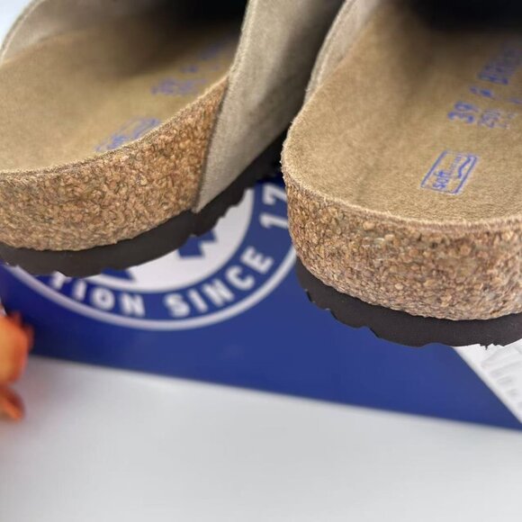 Birkenstock Boston Taupe Suede Clog Sandal - Picture 3 of 5